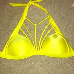 Strappy Yellow Bikini Top